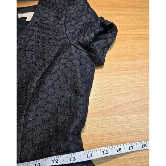 Banana Republic Dress 2 Black Embossed Pleated Cocktail Pockets Casual Classic - Picture 5 of 13